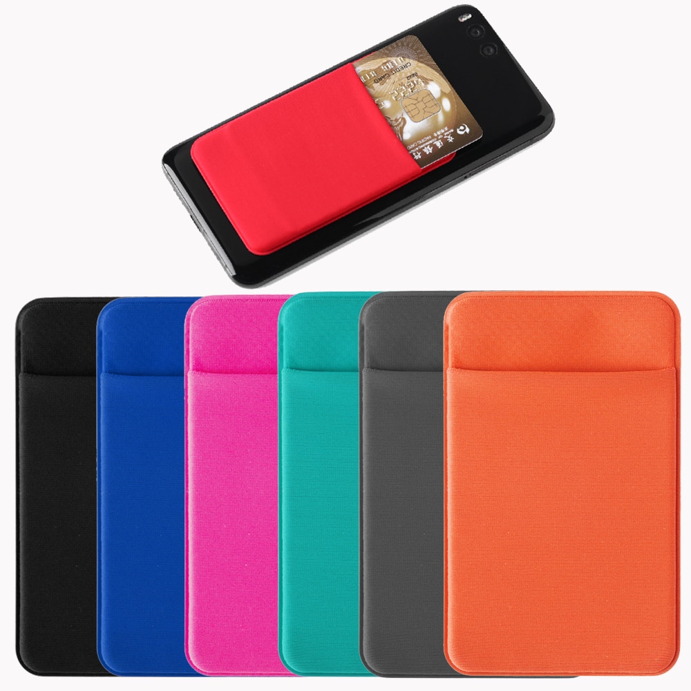 패션 실용적인 탄성 휴대폰 카드 홀더 1 개, 휴대 전화 지갑 케이스 신용 ID 카드 홀더 접착 스티커 포켓
